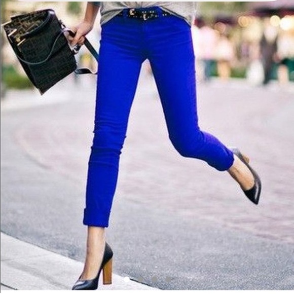 Electric Blue Skinny Corduroy Jeans, like new - Picture 13 of 13